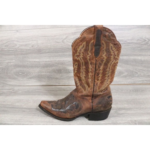 JB Dillon Mens Genuine Brown Goat Leather Western Boots JBM2213 Size 11D - Picture 2 of 10